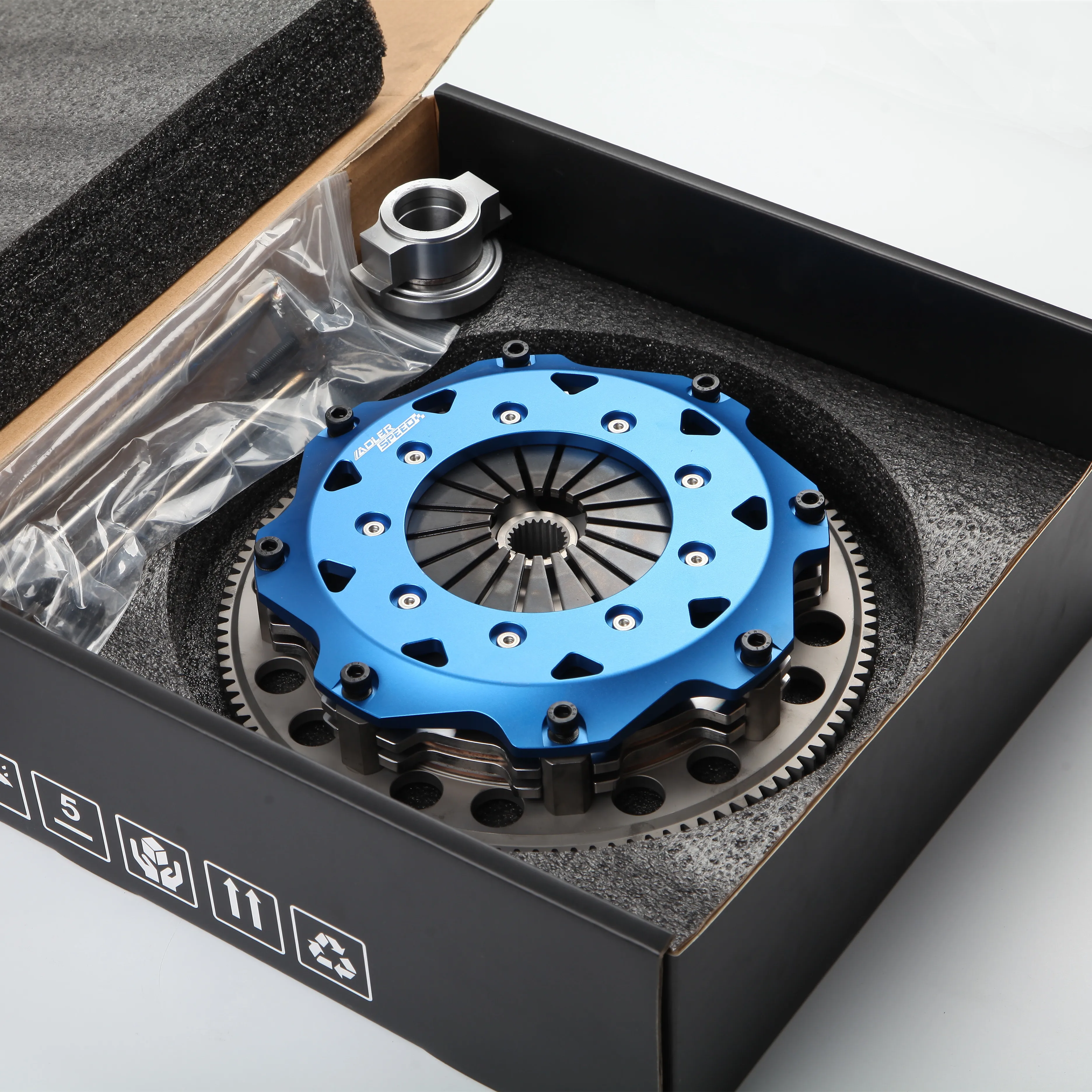 

a+ADLERSPEED Racing Clutch Twin Disc Kit 215mm 8.5" for Mitsubishi Lancer Evo 4 5 6 7 8 9 4G63 Performance Clutch Kit