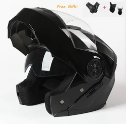 Casco de moto profesional abatible hacia arriba, Modular, doble lente, cara completa, aprobado por puntos, Unisex, 2022