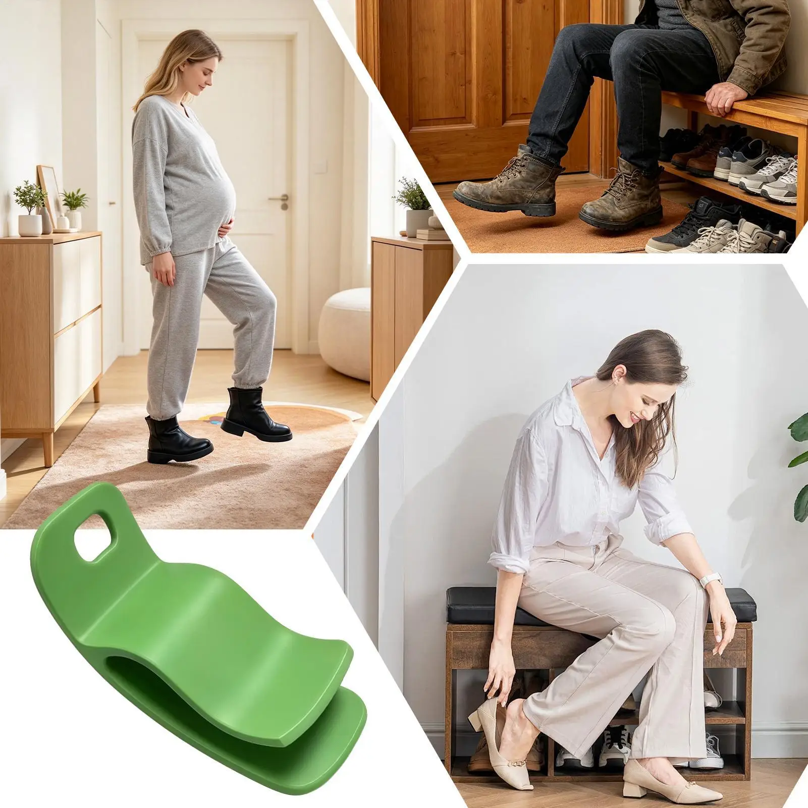Travel Shoe Horn 3.3 Inch 3D Printed Portable Curved Ergonomic Short Shoe Horn Home Travel Dormitory Daily Commuting Men Women