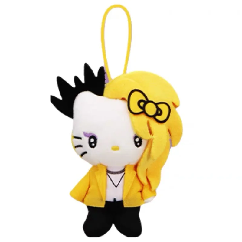 Nova série sanrio cordão chaveiro de pelúcia rock olá kitty legal pinguim ahiru não pekkle saco pingente kawaii melodia bolsa charme