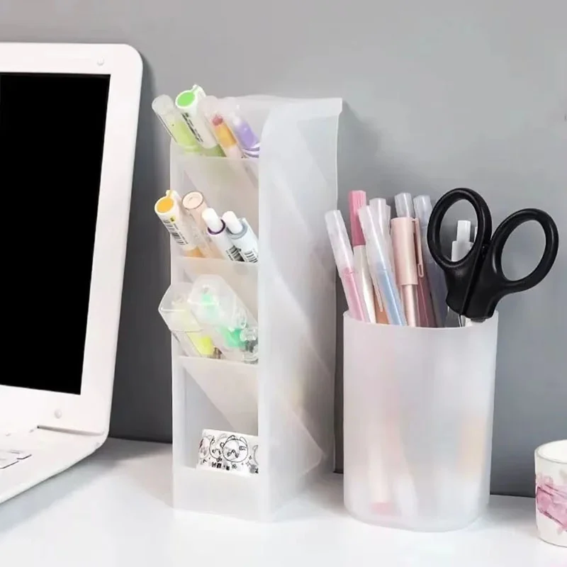 Four Layer Diagonal Insertion Creative Four Layer Pen Holder Clean Transparent Storage Design School Classroom Pencil Holder Kit