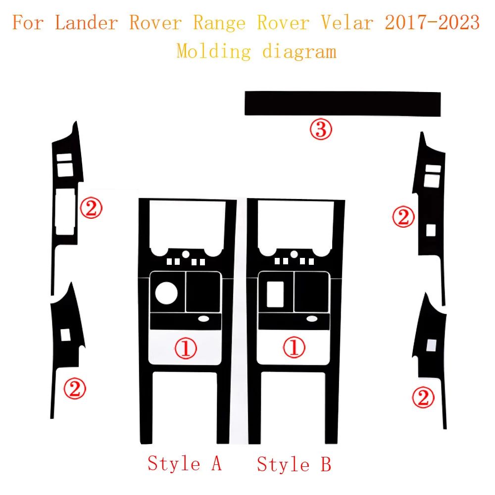 Car-Styling Carbon Fiber Car Interior Center Console Color Change Molding Sticker Decals For Lander Rover Range Rover Velar17-23