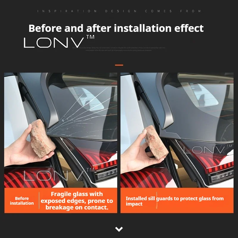 For Toyota RAV4 XA60 2026 2027 Rear Windshield Collision Protection Corner Guard Door Guard Cover Auto Protection Accessories