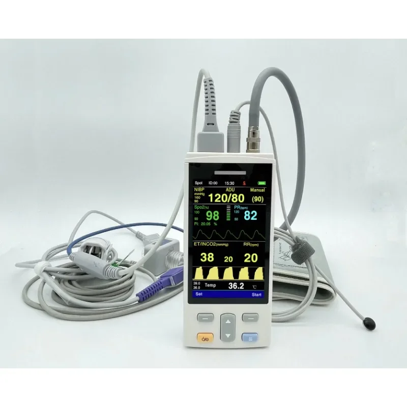 VT300H Veterinary 4inches portable  capnometer etco2 Supervise spo2 Saturation /nibp/temp