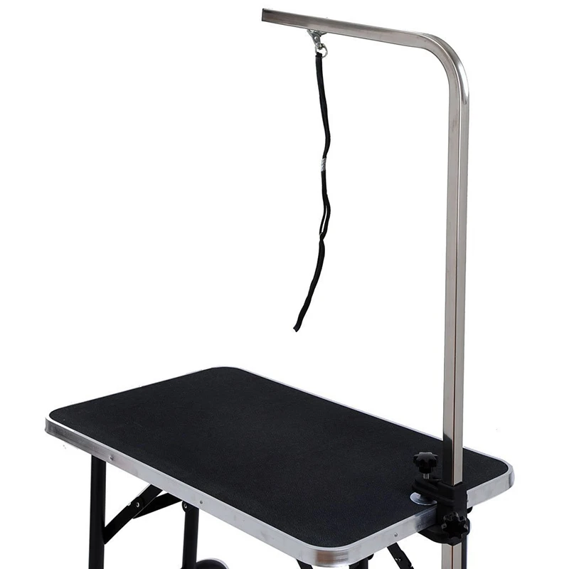 

Foldable Pet Shower Grooming Table,Non-Slip Dog Drying Countertop with Adjustable Arm & Mesh Tray