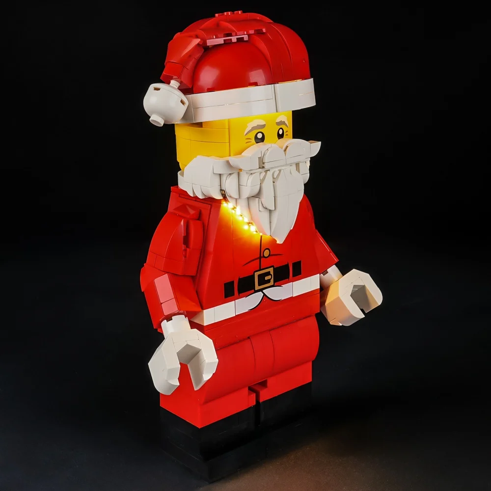 Conjunto de iluminação para LEGO Up-Scaled Santa Minifigure 40820 não inclui bloco de construção (apenas kit de luz LED)
