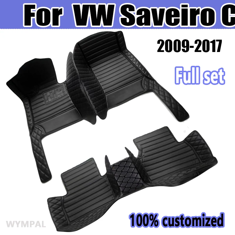 Customized Artificial Leather Car Floor Mat For VW Saveiro Cross G5 5U 2009~2017 Protect Your Vehicle's Interior Accessory