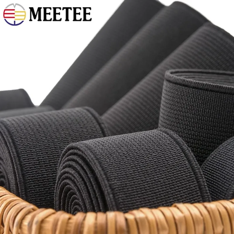 5/10M Black 10-80mm Black Elastic Band Sportswear Leggings Stretch Webbing Shorts Waistband Spring Tape DIY Sewing Accessories