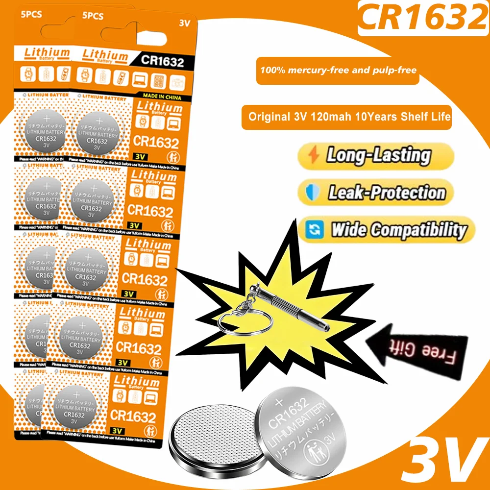 

2-30PCS CR1632 Button Battery Lithium Coin Cell Batteries 3V LM1632 BR1632 ECR1632 CR 1632 Electronic Watch Toy Remote