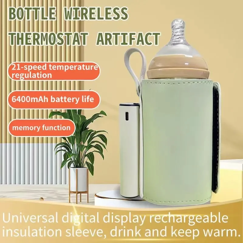 Nuevo Calentador de botellas inalámbrico con pantalla Digital, calentador de botellas de viaje con agua y leche USB con batería