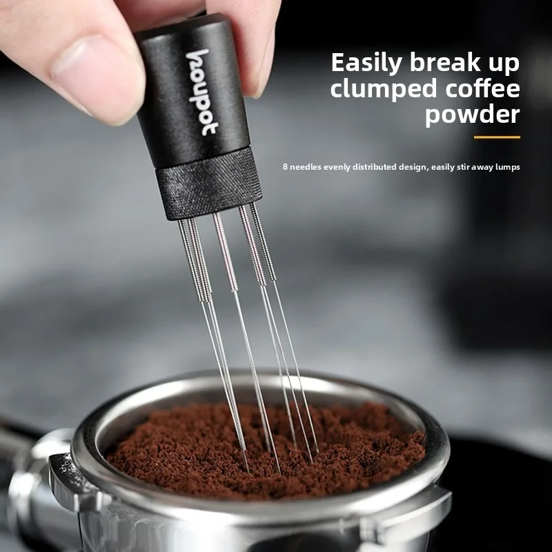 Magnetic WDT Tool with 8 Needles - Espresso Coffee Clump Breaker & Stirrer with Stand, 304 Stainless Steel Barista Distributor