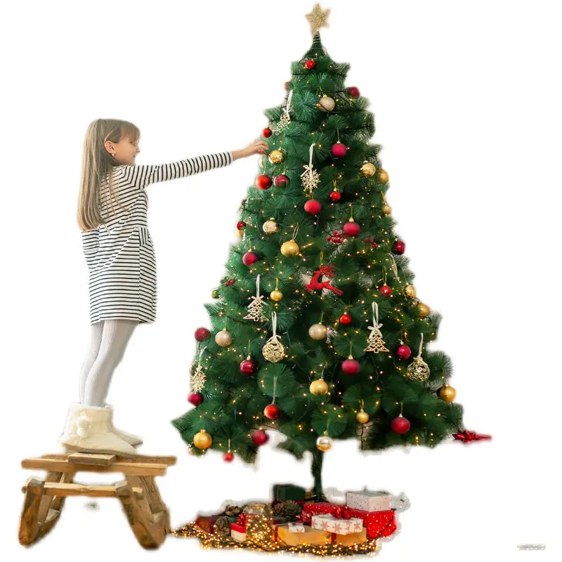 1.5m deluxe encrypted christmas tree package large christmas ornaments 1.8/ 2.1m pine needle tree for home