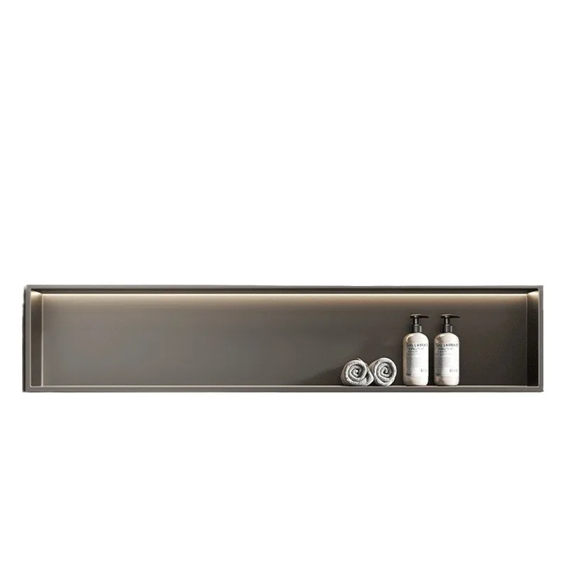 Modern Stainless Steel TV Series Storage Rack Bedside Cabinet Embedded Metal Partition Corner Mounted For Living Room Bathroom