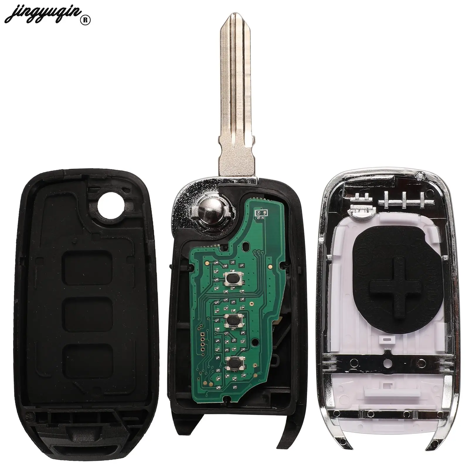 jingyuqin 433Mhz Flip Remote Key 4A PCF7961M Chip for Renault Kadjar Captur Megane 3 Symbol Logan 2 Sandero 2 Dacia Duster 3BNT