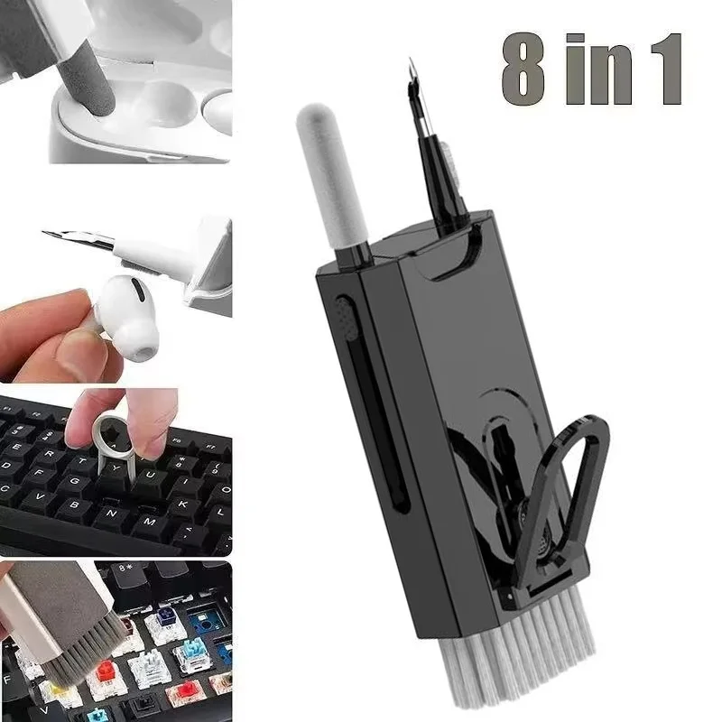 

8 In 1 Keyboard Cleaning Tool Earphone Cleaner Computer Cleaner Pen Keycap Puller For Laptop Screen Bluetooth Headset Clean Tool