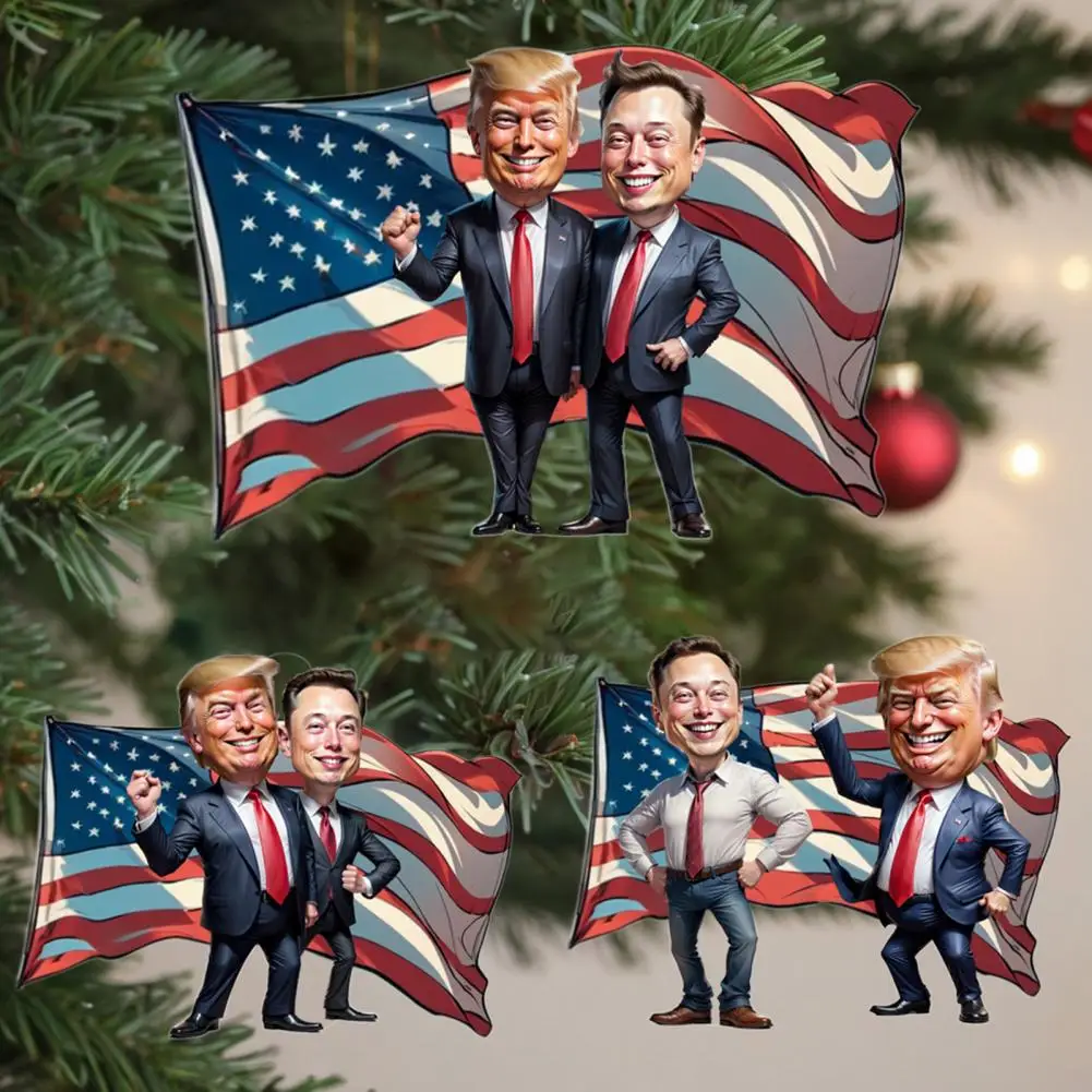 Cheerful Holiday Ornament Christmas Ornament Gift 2024 Funny Trump Christmas Ornaments Acrylic Tree Decoration Car for Trump