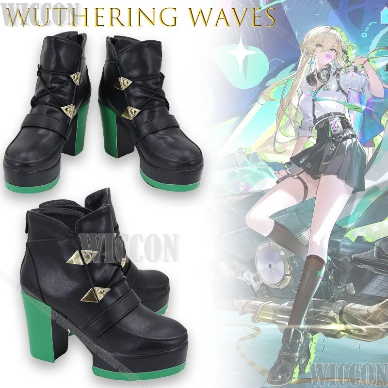 

‌ ‌ ‌ ‌ ‌ ‌ Обувь для косплея Wuthering Waves Lynae на заказ, наряд для ролевых игр с персонажами аниме, Хэллоуин, карнавал, вечерние туфли для ролевых игр, потому что ‌