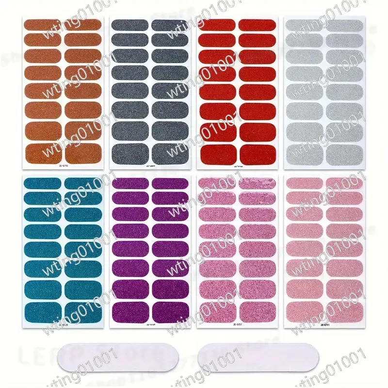 for Temu Solid Color Scallion Powder 16pcs Nail Oil Film Stickers DIY Manicure Adhesive Decals Long Lasting Easy Apply