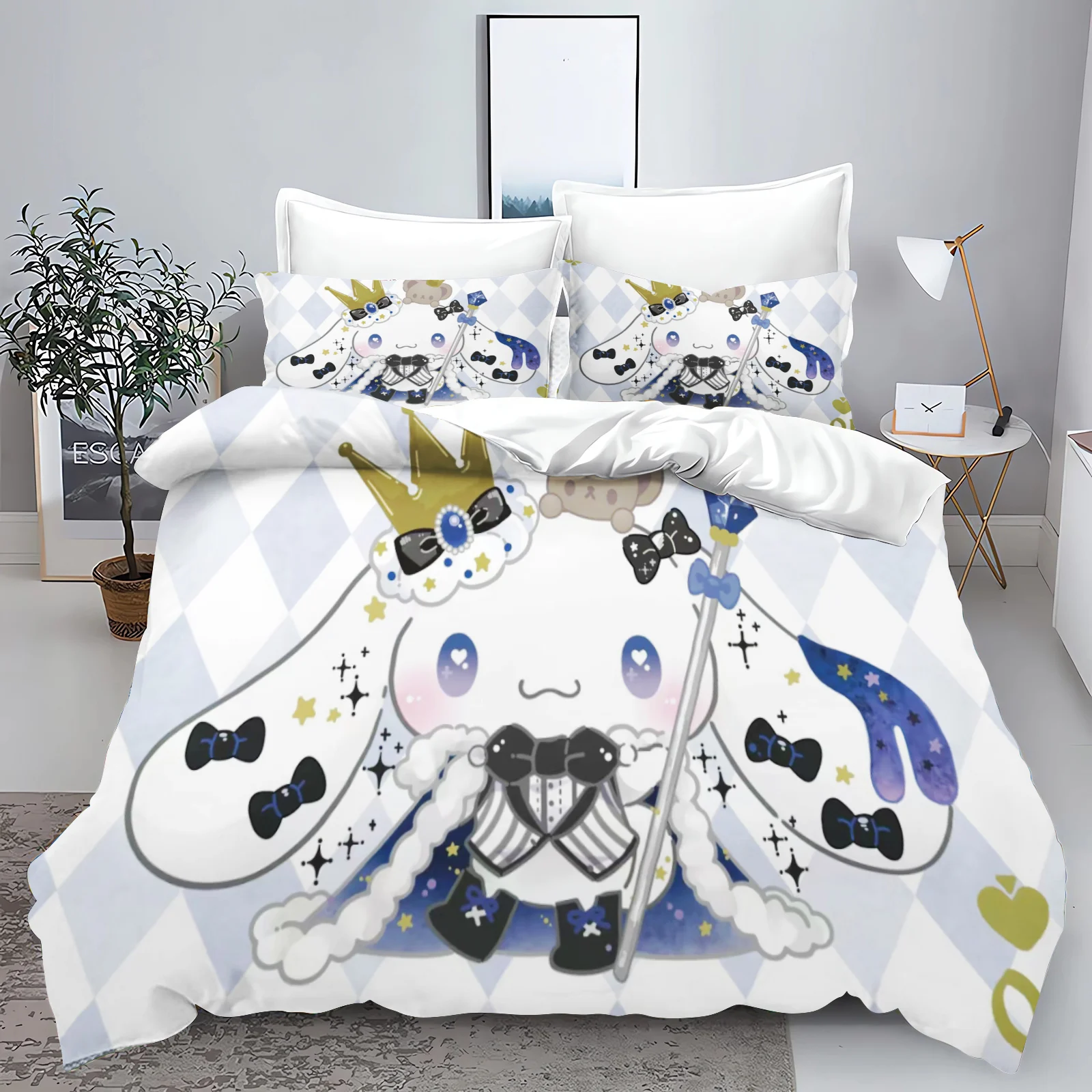 

Sanrio 3D Cinnamon Dog Children'S Set Bedding Anime For Home Duvet Cover 3-piece Set 100% Polyester Printed Cute Cartoon