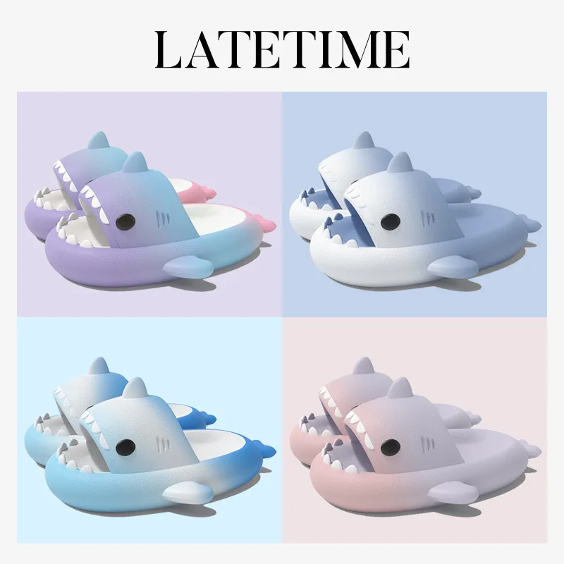 NEW Colorful Children\'s Shark Slippers Fashion Baby Cartoon Slippers Girls Boys Home Non-Slip Slides Outdoor Beach Sandals