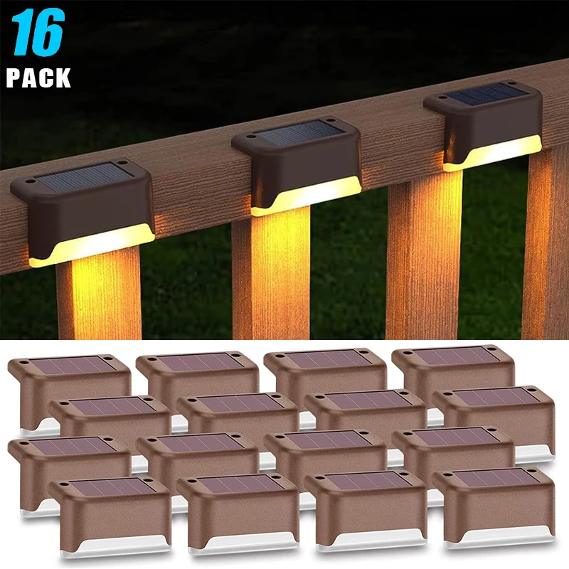 Solar Deck Lights Outdoor Step Path Lights Waterproof Sunlight Led Solar Lamp for Garden Patio Stair Fence Courtyard Decor