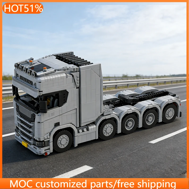 3872 قطعة نموذج نقل رمادي اللون إصدار 770S MOC، مكعبات بناء تعليمية قابلة للتخصيص، تصميم نموذج تعليمي، لعبة اصنعها بنفسك، هدية للمهرجانات