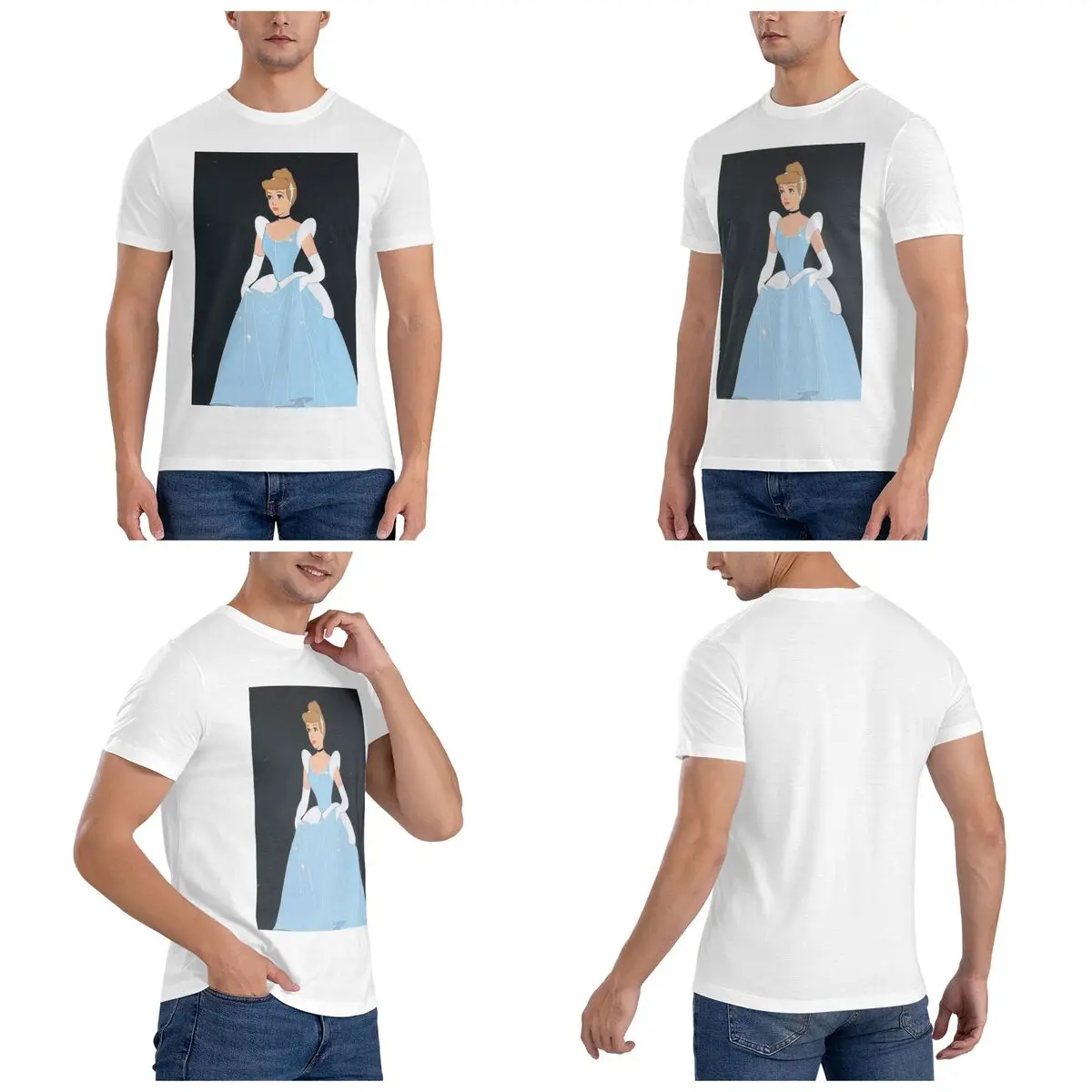 Cinderella T-Shirt for Men Cotton Plus Size T Shirts Men's Short Sleeve Round Neck Summer Clothes Tops S-6XL