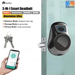 Smardeer elektronisches Türschloss für Tuya Smart Lock Keyless Entry Digitales Türschloss Smart Deadbolt mit Finger abdruck