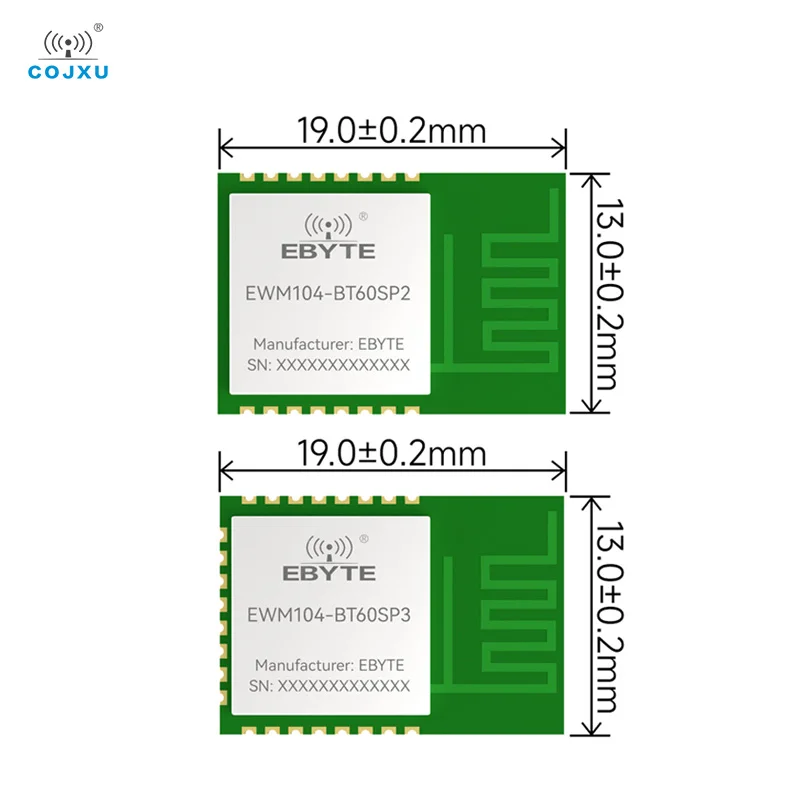 

BLE Audio Data Transmission Module BLE 5.2 SPP BR/EDR Dual-Mode COJXU EWM104-BT60 Series Low Cost AAC SBC UART Module 300m