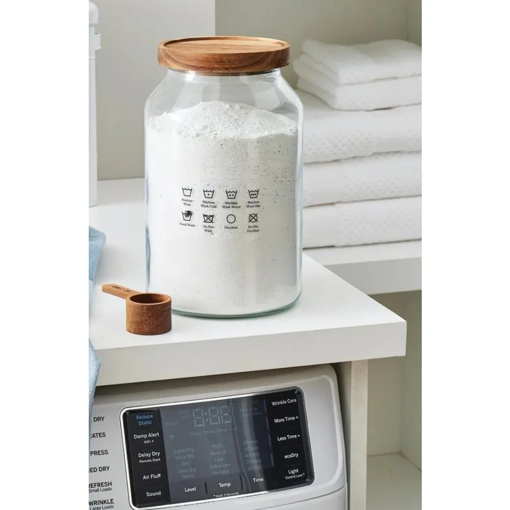 

Large Glass Laundry Detergent Container with Spoon, Adult