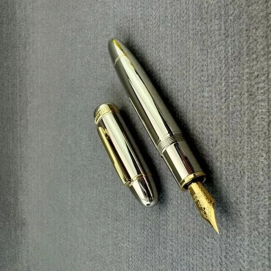 For Montefiore Full Metal Fountain Pen - Iridium Gold F 0.5mm Nib, Ink-Absorbing, Ideal for Financial Use, School Supplies