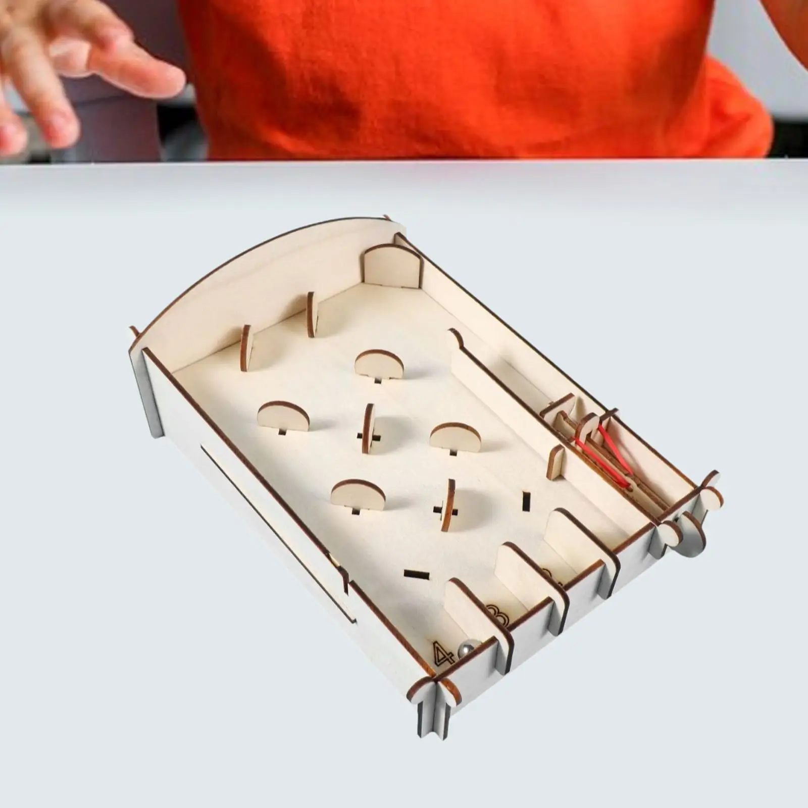 

Miniature Pinball Machine 3D Wooden Game Party Parent Child Birthday Engaging Gameplay Wooden Hobbies Innovative