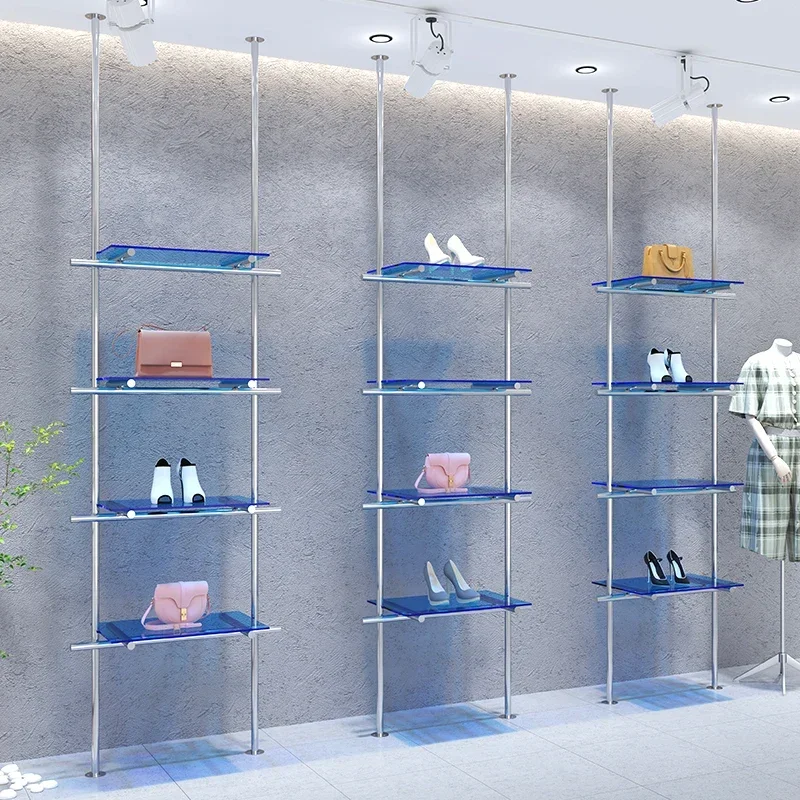 Shoe store shoe rack display rack on the wall