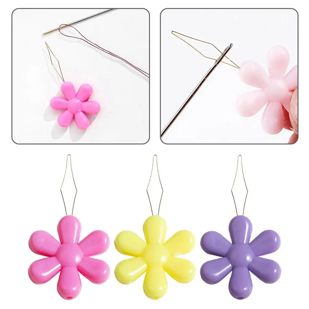 

1pc Random Color Easy Sewing Needle Device Threader Threader Flower Thread Sewing Shape Guide Tool Garment Needlework W3O5