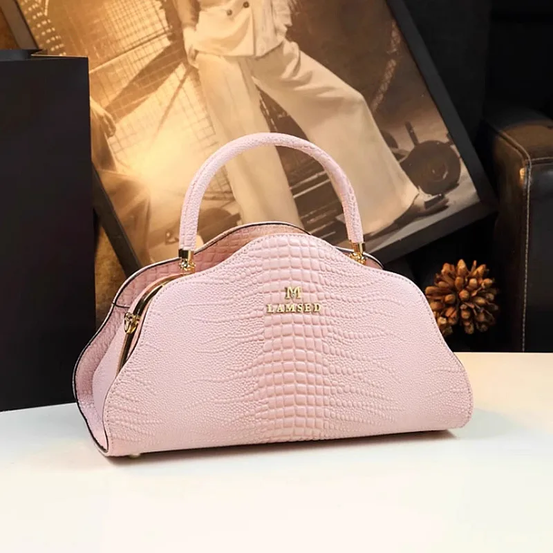 Crocodile Pattern Leather Women Handbags Luxury Brand Shoulder Messenger Cloud Bag 2024 New Senior Fashion Ladies Shell Bags