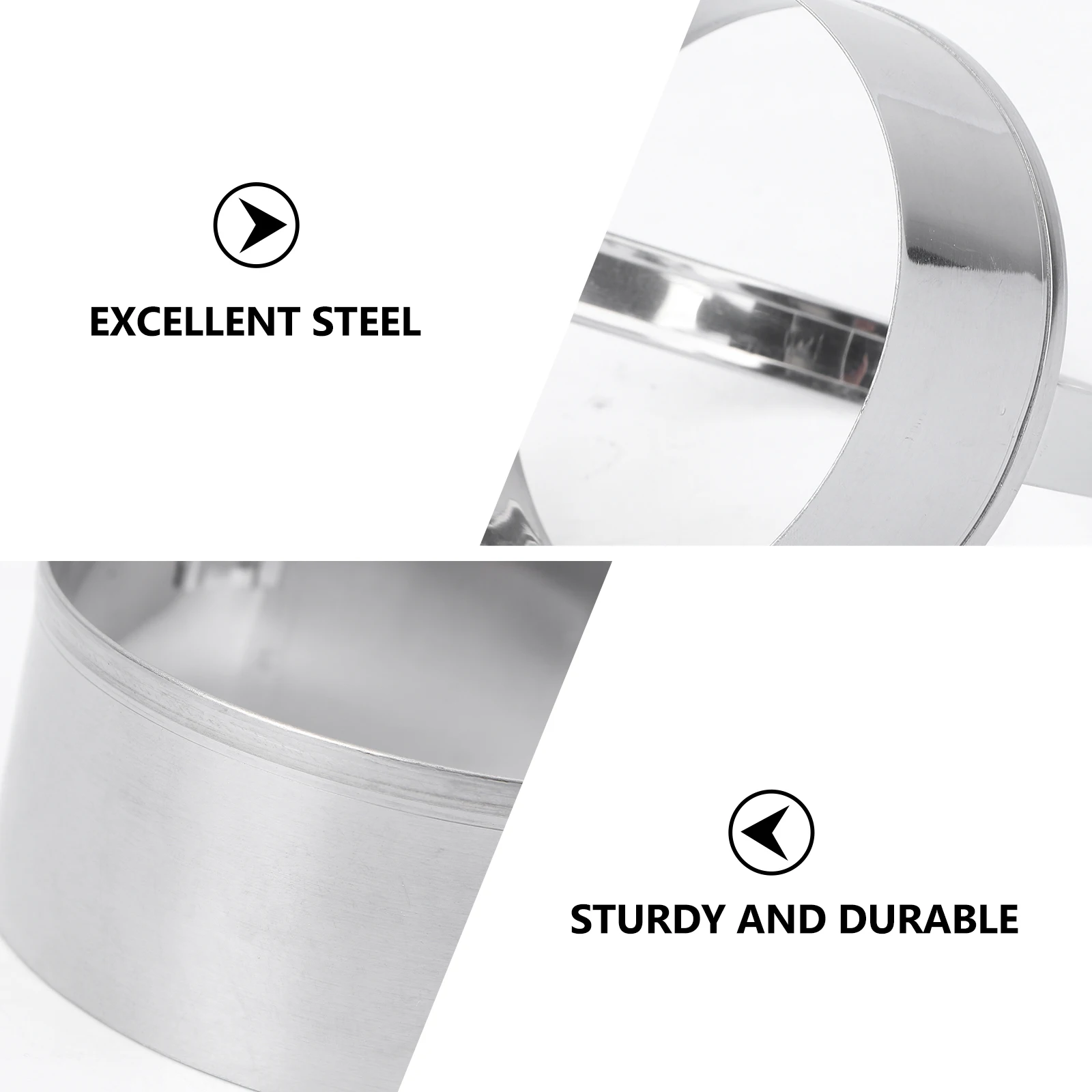 

3 Pcs Cookie Biscuit Mold Stainless Steel Round Shape Baking Tools Circle Hamburger Cake Mould Nesting Storage