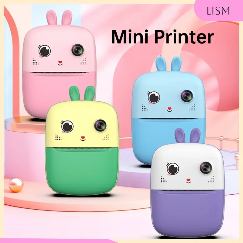 

LISM Digital Printing Camera for Kid Mini Cartoon Digital Camera HD Photo Video Printer Thermal Printing Kid Gift Pocket Printer