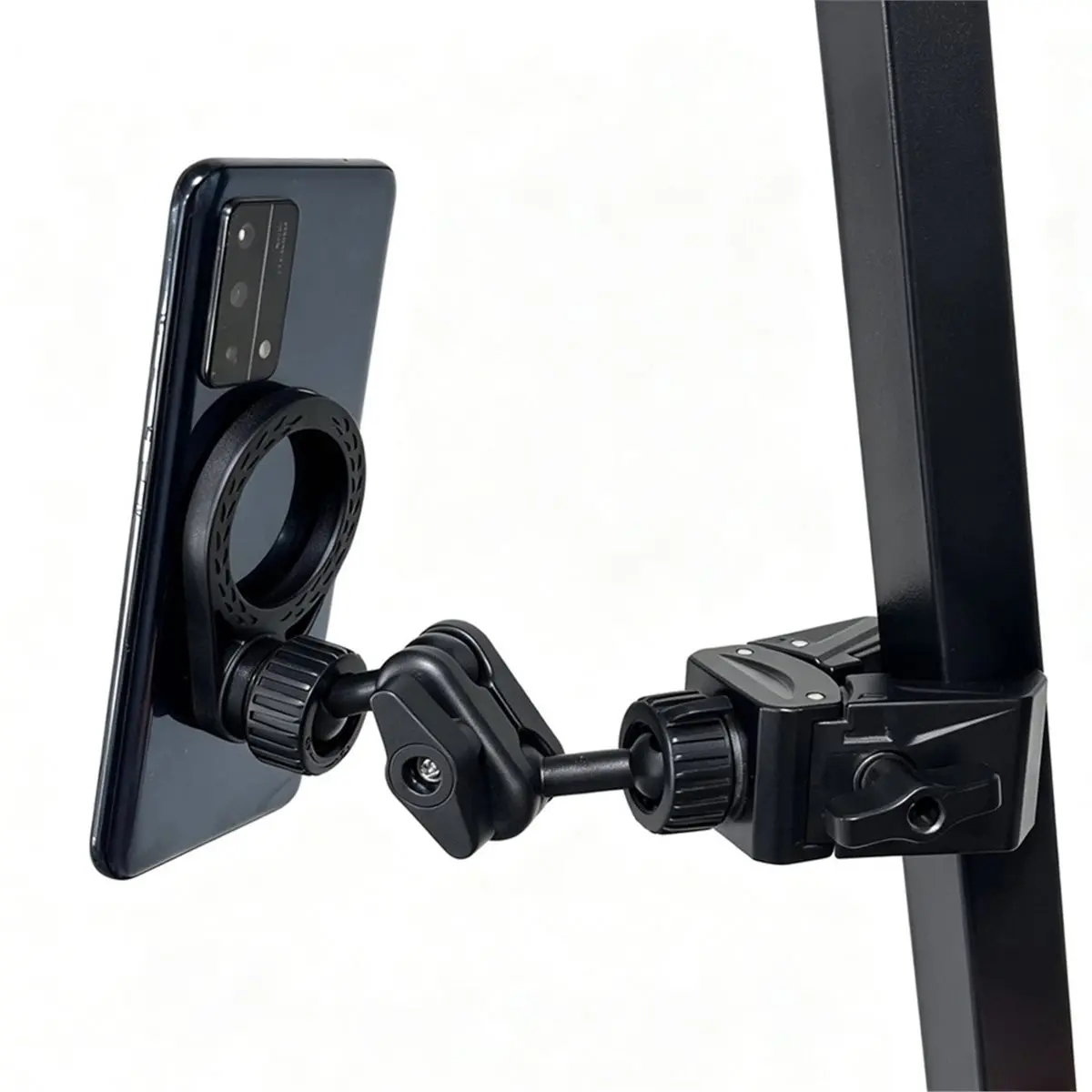 Truck Steering Wheel Phone Mount, Golf Car Phone Mount, Multi-Joint Adjustable Clamp-on Cycling Navigation Mount