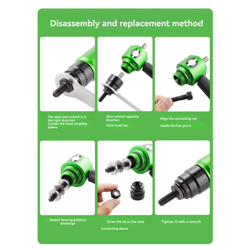 ABRE-Electric Aerodynamic Rivet Tool Kit Rivet Nut Tool Kit With Rivet Drill Bit Adapter Nut Pull Riveting Tool