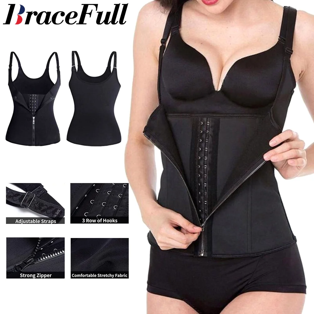 Women Bodysuit Shapewear Abdomen Waist Trainer Body Shaper Strappy-Back Chest Enhance Corrective Corset Postpartum Recovery