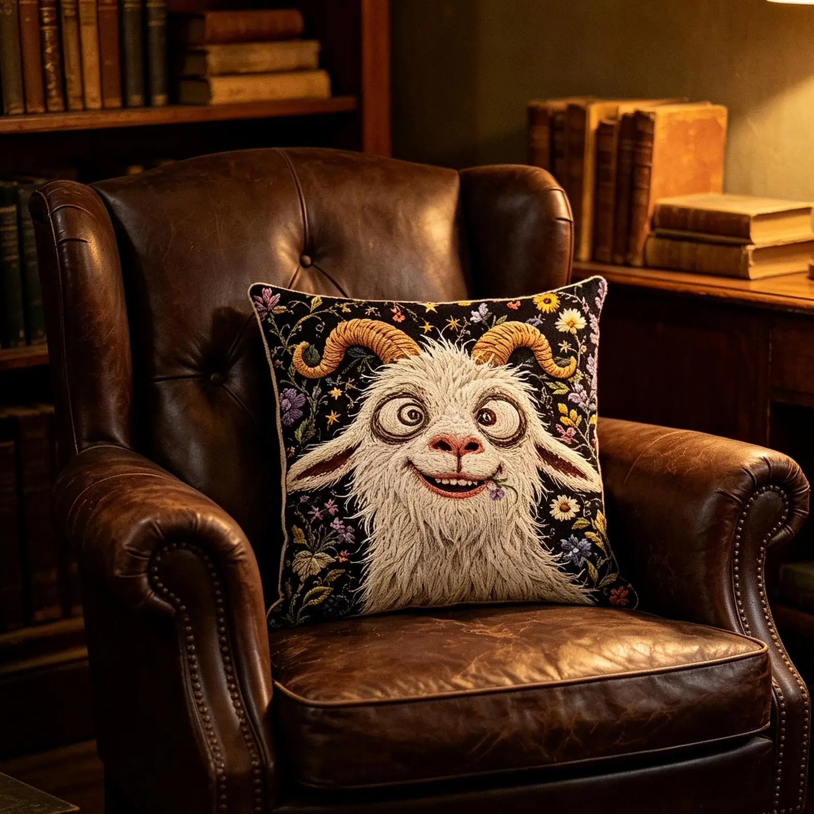 Screaming Goat Pillow Case 2D 45x45cm Novelty Animal Cushion Case Couch Decoration Goat Pillowcase for Home Dorm Apartment