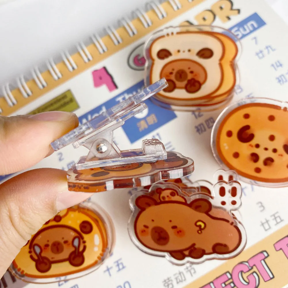 Fashion Acrylic Capybara Note Holder School Supplies Office Supplies Guinea Pig Folder Cute Cartoon File Folder