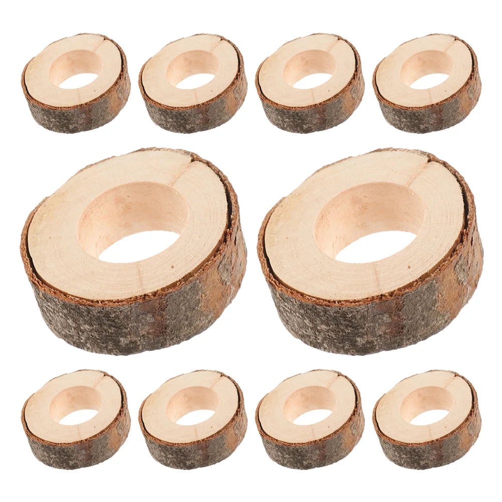 

20pcs Wooden Napkin Rings Rustic Decorative Pastoral Napkins Buckles Lightweight Portable Wedding Party Supplies