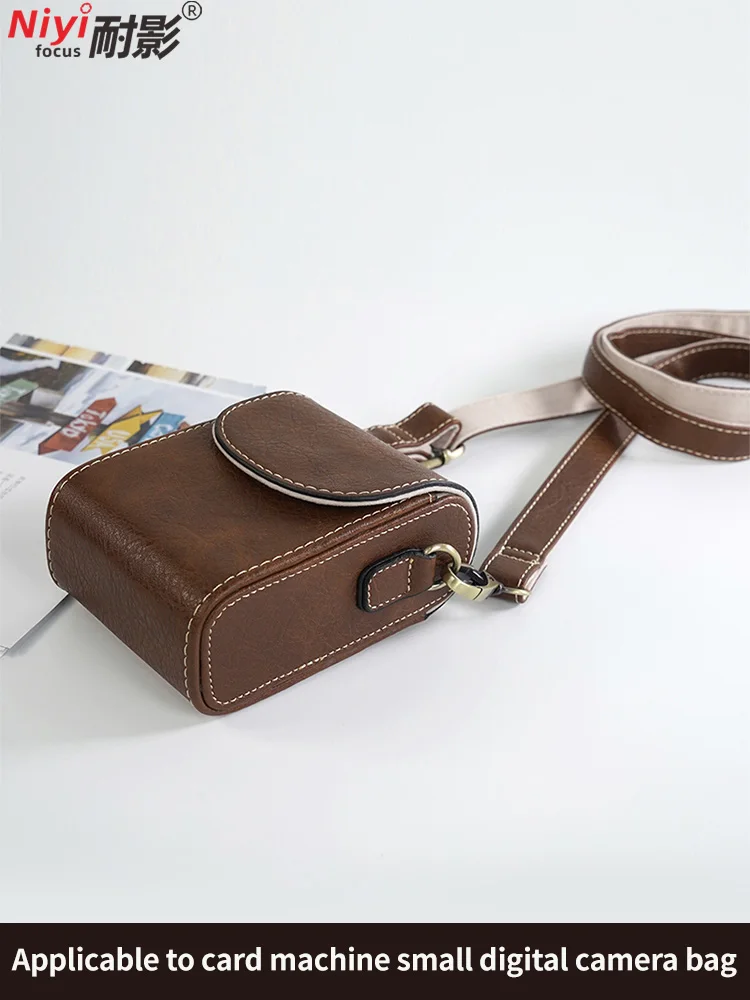 

Camera Bag Buffalo Leather Small Sling Bag For Sony ZV1 W730 RX100M4/5/6 Canon G7X2/G7X3 G7X3III Fujifilm AX205 Z707 Camera