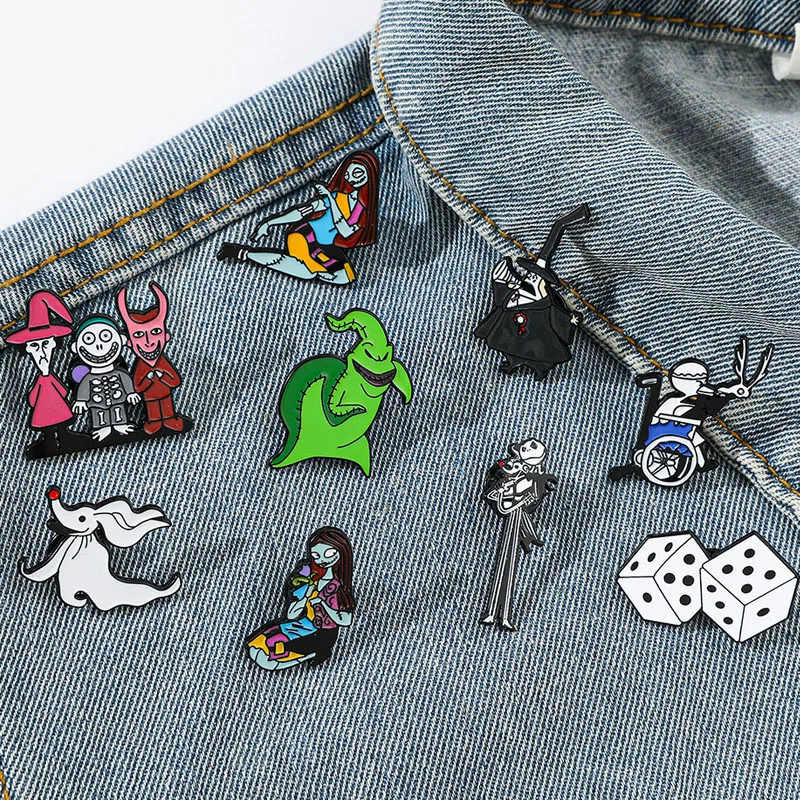 The Nightmare Before Christmas Pin Handmade Brooch for Clothes Cartoon Cosplay Badge Backpack Decoration Jewelry Gift