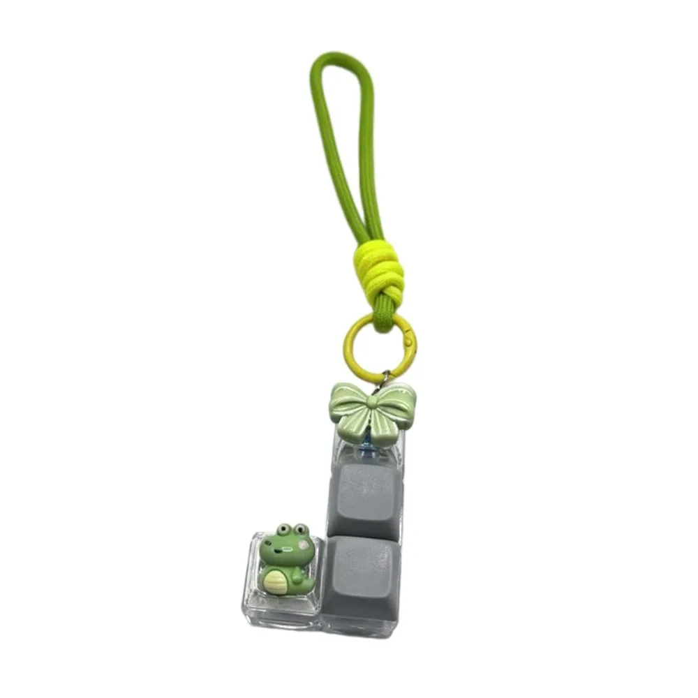 Portable 4 Grids Keyboard Clicker Keychain Rabbit Frog Bear Duck Cartoon Animal Stress Relief Keyring Creative Bowknot Glowing