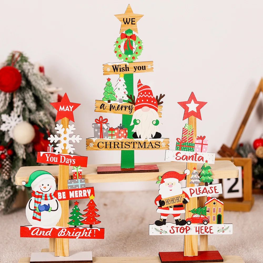 Wooden Desktop Decorations Restaurant and Bar Decorations Handicrafts 2025 New Christmas Decorations Wholesale Home Accessories