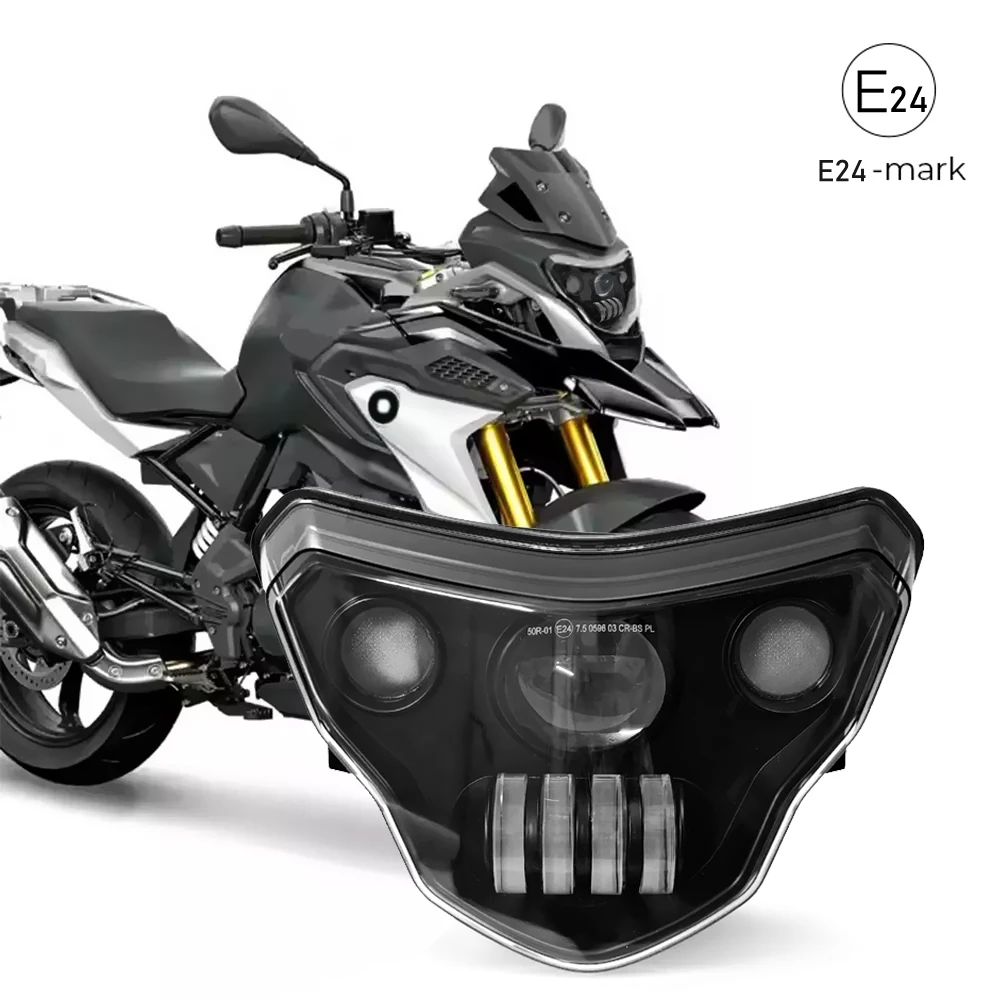 E24-MARK LED Headlights For BMW G310GS G310R Motorcycle Headlamps G 310 GS R 310GS 2016-2024 Head Light With Devil Eyes Assembly