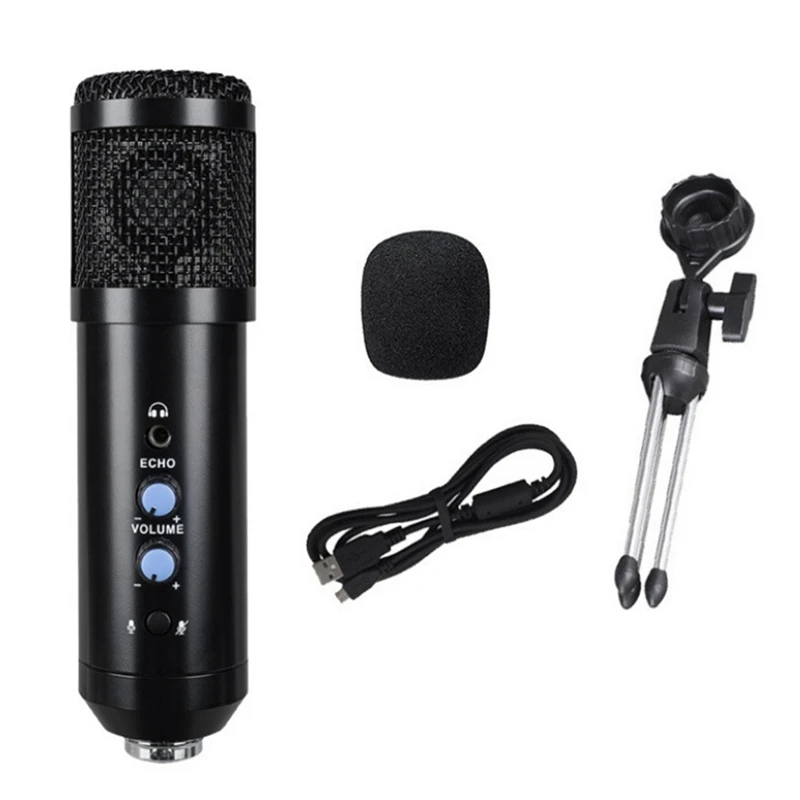 

USB Computer Condenser Microphone Recording Live Equipment Microphone For Laptop Desktop PC