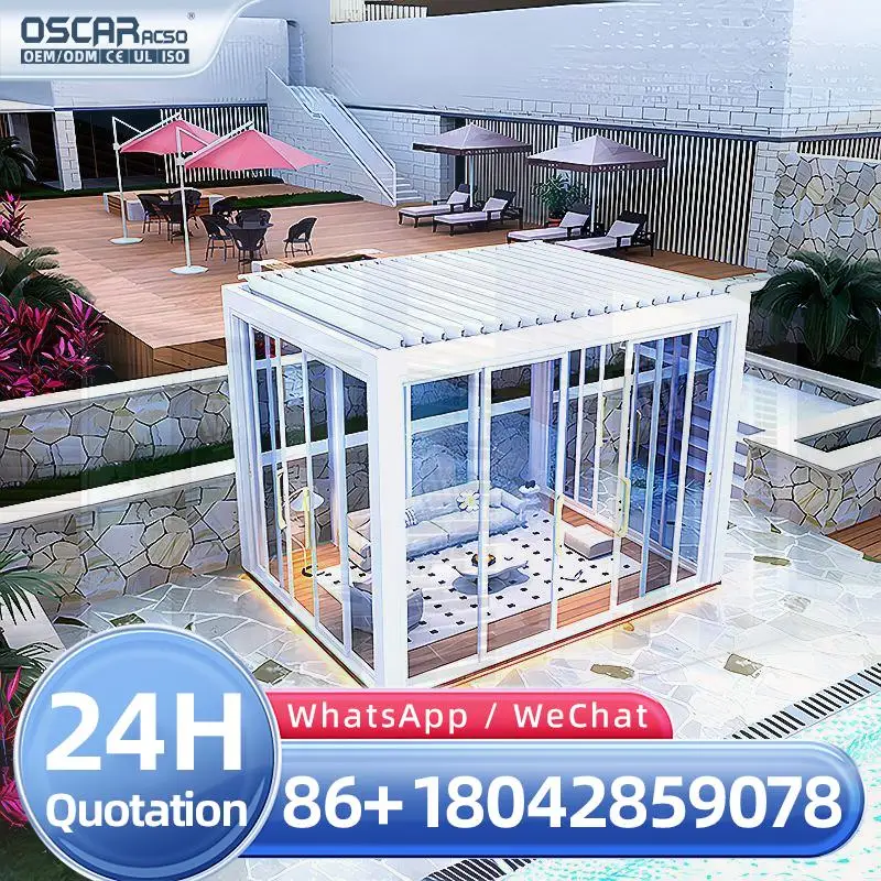 

Наружные алюминиевые электрические водонепроницаемые жалюзи, отдельно стоящая беседка на крыше для садового балкона и перголы для патио